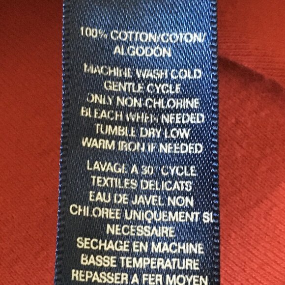 Ralph Lauren Red Eyelet Cotton Tunic Neck Shirt - Picture 8 of 16